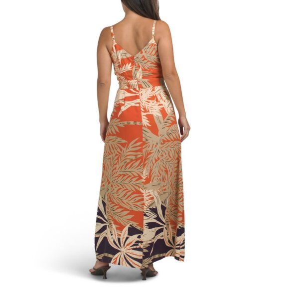 MSK Cafe Tropical Printed Maxi Dress With Belt - Picture 2 of 2